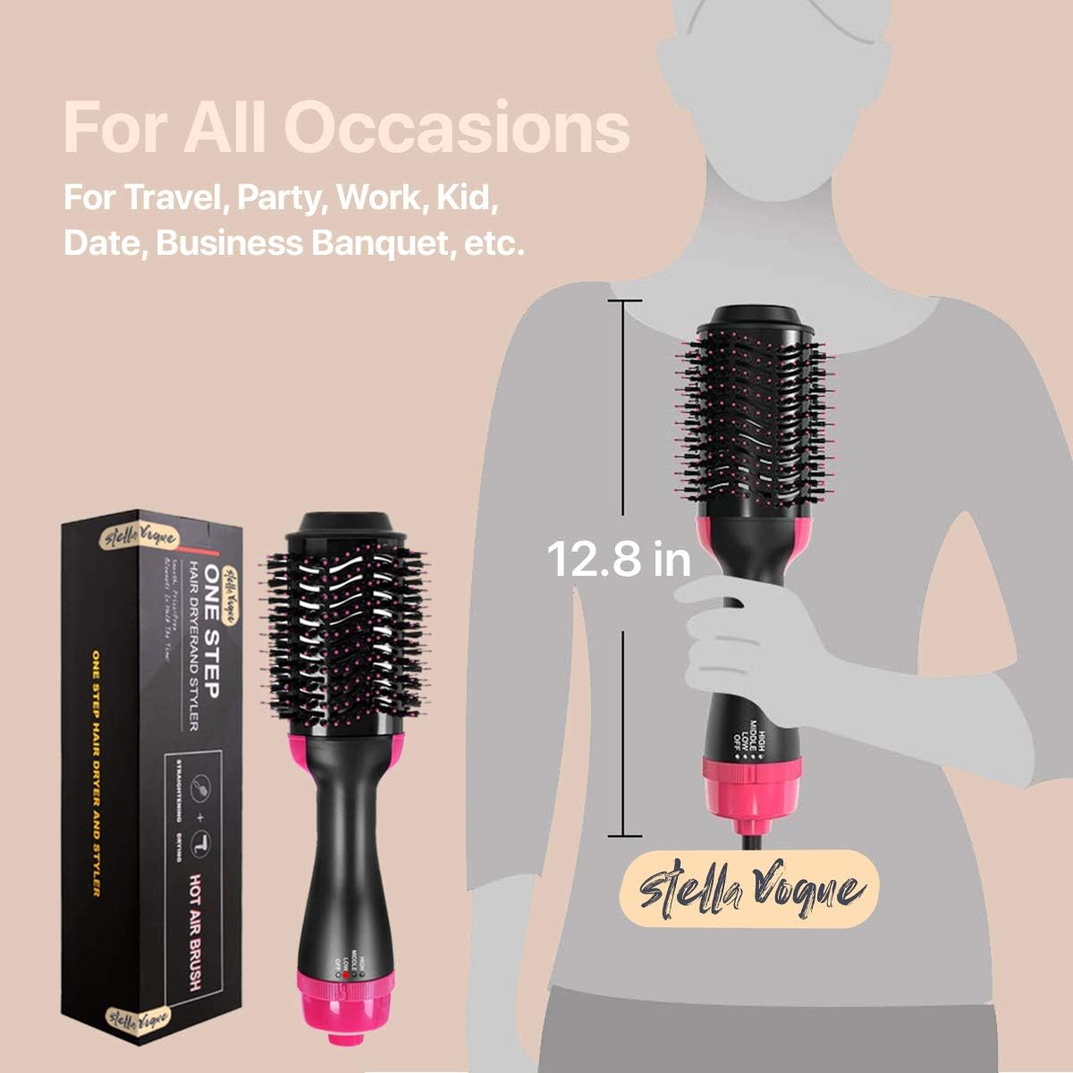 "Cepillo Secador Voluminizador One-Step – ¡Cabello con Volumen y Brillo en un Solo Paso!"